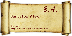 Bartalos Alex névjegykártya